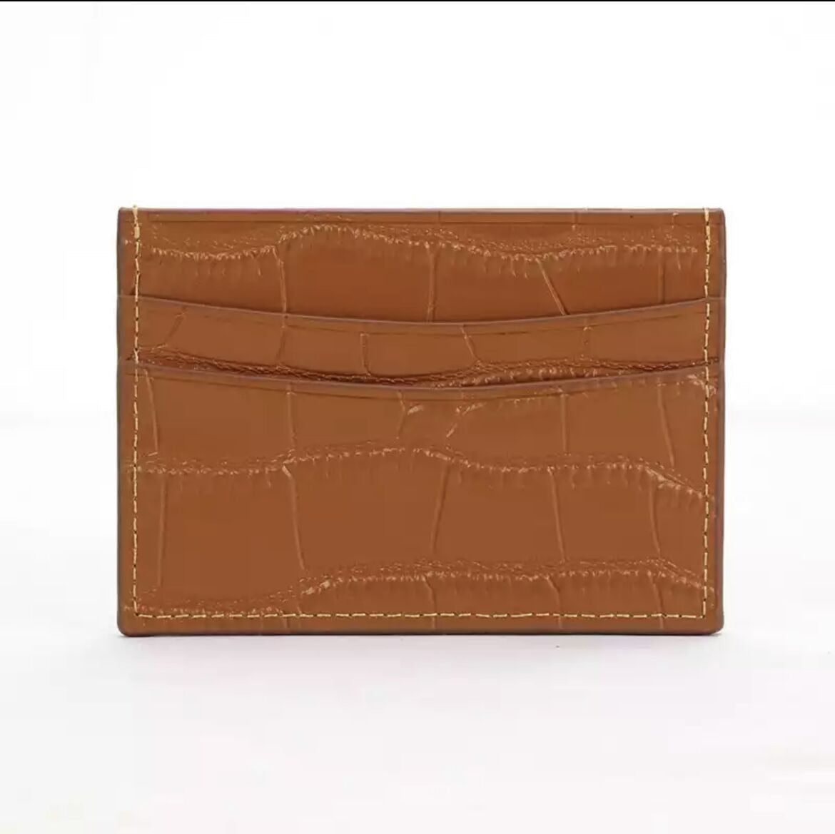Crocodile leather card wallet