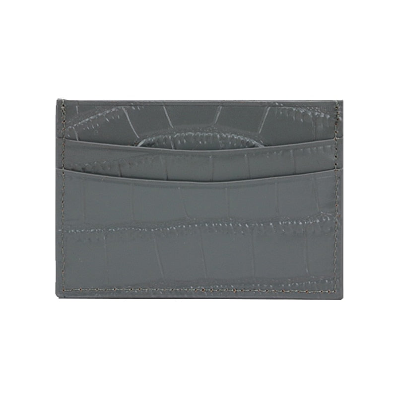 Crocodile leather card wallet