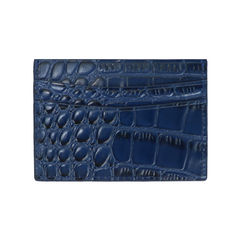 Crocodile leather card wallet